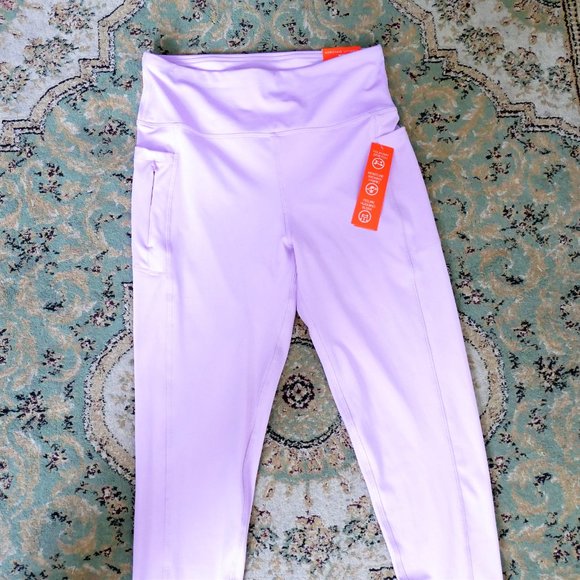 NWT ADRIENNE VITTADINI Lavender Leggings sz Large - Picture 3 of 5